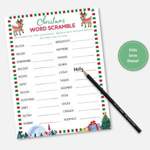 Christmas Word scramble game