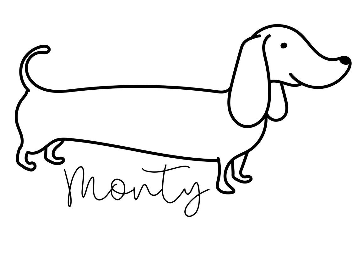 personalised-dachshund-print-sausage-dog-outline-portrait-dachshund