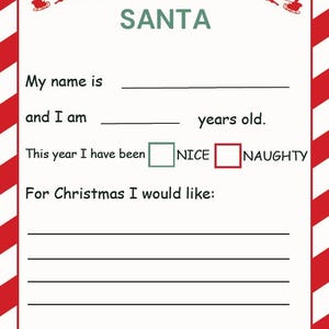 Carta a Papá Noel para Navidad