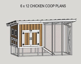 Modern Chicken Coop Plans: DIY Build with Run (6x12) (PDF)