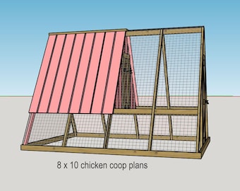 8x10 A-Frame Chicken Coop Plans: DIY Walk-In Design (PDF Download)