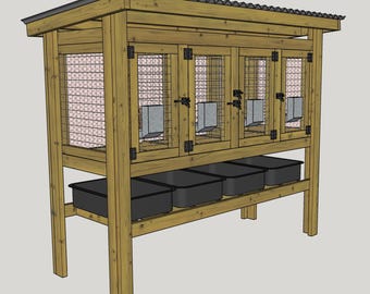 DIY Rabbit Hutch Plans: Guinea Pig/quail Hutch (PDF) UK