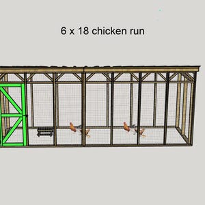6x18 Chicken Coop Run Building Plans - 6x18 Chicken Run DIY Plans, Walk-in Chicken Run Plans - Download PDF