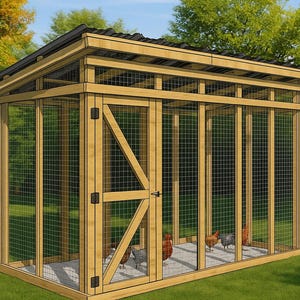 New 2025 6x12 Chicken Coop Run Building Plans - 6x12 Chicken Run DIY Plans, Walk-in Chicken Run Plans - Download PDF