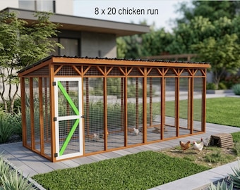 8x20 Hühnerstall Auslauf DIY Pläne - Begehbares Design (Download PDF)