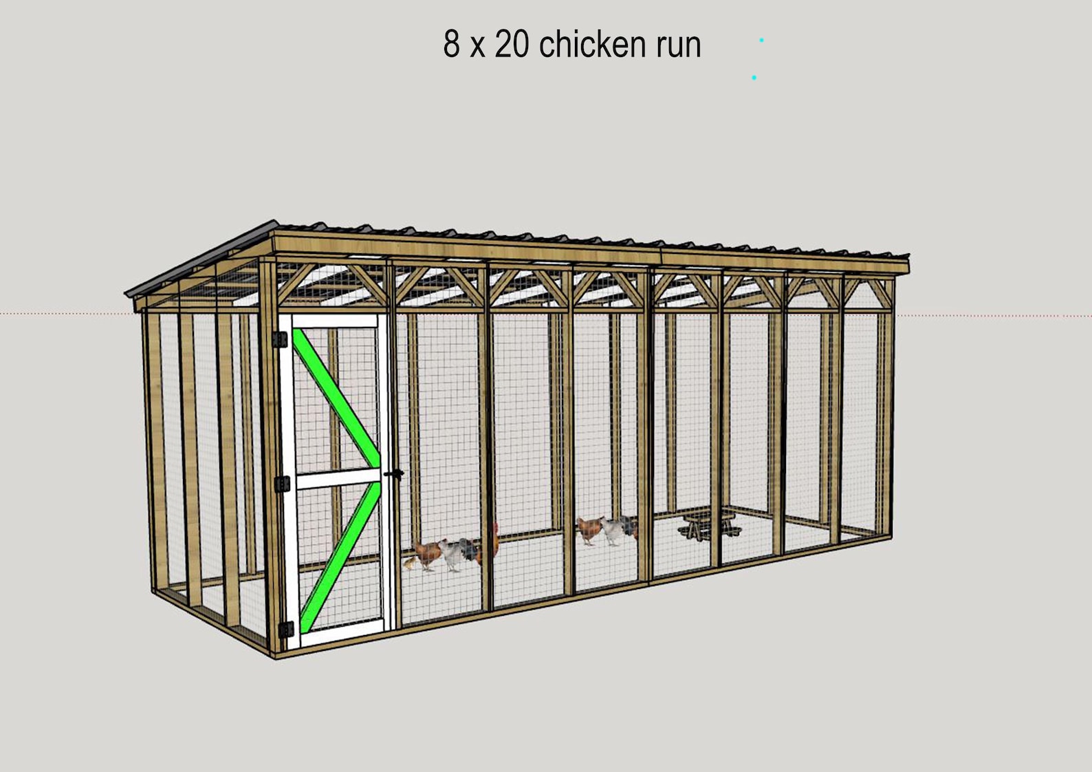 8x20 Chicken Coop Run DIY Plans - Walk-in Design (download PDF) - Etsy