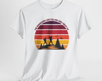 Hikers Silhouette Sunset T-Shirt | Camping Trail Adventure Tee