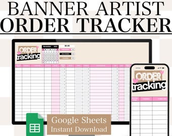バナービジネス注文トラッカー | Googleスプレッドシートテンプレート | デジタルダウンロード