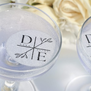Edible 2&quot; Wedding Cocktail Toppers, Coupe Toppers Decoration