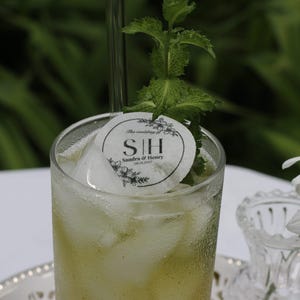 Edible 1.5&quot; Wedding Cocktail Toppers, Collins Glass Toppers Decoration