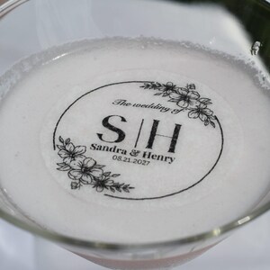 Edible 2&quot; Wedding Cocktail Toppers, Martini Toppers Decoration