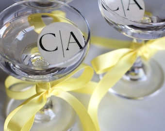Edible 2" Initials Cocktail Toppers, Wedding Toppers Decoration