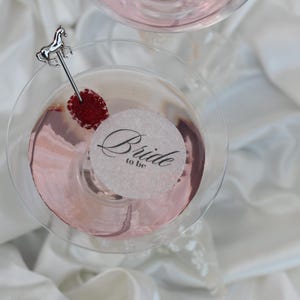 Edible 2&quot; Wedding Cocktail Toppers, Flute Topper Decorations