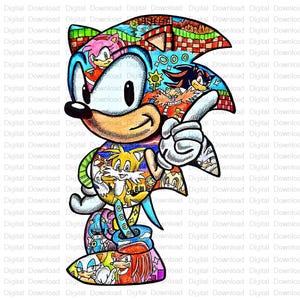 Sonic PNG, Sublimation PNG, Digital Download, Silhouette, Clip art, Cricut File, Sonic Tshirt Design, Tshirt PNG, Tshirt Design