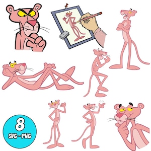 Pink Panther SVG Bundle, Cartoon Cut file, Digital Download, Silhouette, Clip art, Big PNG Bundle, Party Craft, Nostalgie Cartoon, Cricut