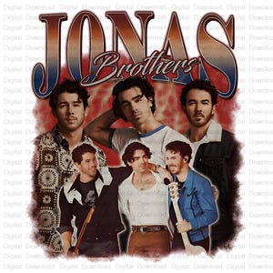 Jonas Brothers PNG, Sublimation PNG, Digital Download, Silhouette, Clip art, Cricut File, Musician Tshirt Design, Tshirt PNG