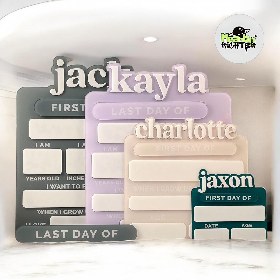 Custom Acrylic First Day of School Sign – Personalized Back to School Photo Prop & Milestone Board