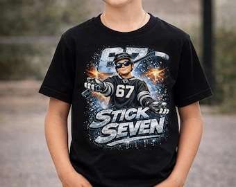 Stick Seven Hockey-T-shirt voor jongens – grafisch T-shirt voor jongeren (ontwerp 67)