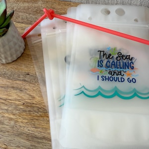Reusable Drink Pouches with Straws – Party Favor Pouch Set of 6 – Adult Capri Sun Bags for Bachelorette, BBQ, Beach, Birthday