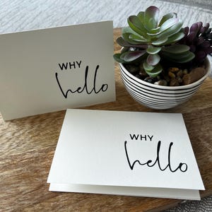 Hello greeting card set of 4 |  Friend greeting card | friendship card | thinking of you | just because | heavy card stock greeting cards.