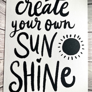 Kreiere deinen eigenen Sonnenschein | Kantenhocker | positive Affirmation |
