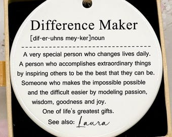 Difference Maker, Personalized Difference Maker Gift, Thank You Gift, Gift for Teacher, Mentor Appreciation Gift, Leader Gift, Leaving Gift