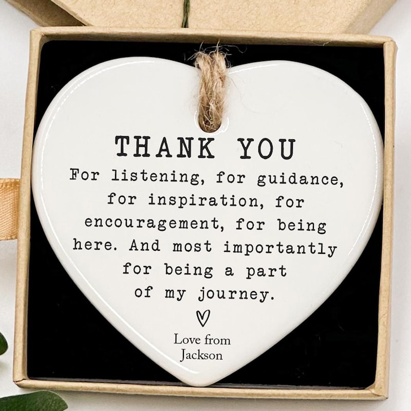 Personalized Thank You Gift, Thank You Keepsake, Thank You Present, Gift To Say Thank You, Ceramic Heart Keepsake, Gift For Friend, Thankful