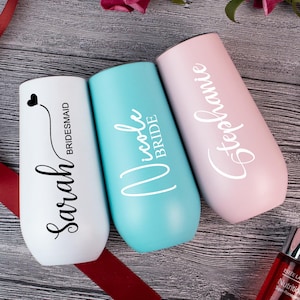 Champagne Tumbler for Women, Bridesmaid Gift , Custom Wine Cup, Bachelorette Party Favors, Wedding Party Gift, Proposal Gift for Her