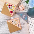 Personalized Embroidered Felt Corner Bookmark: Initial & Season