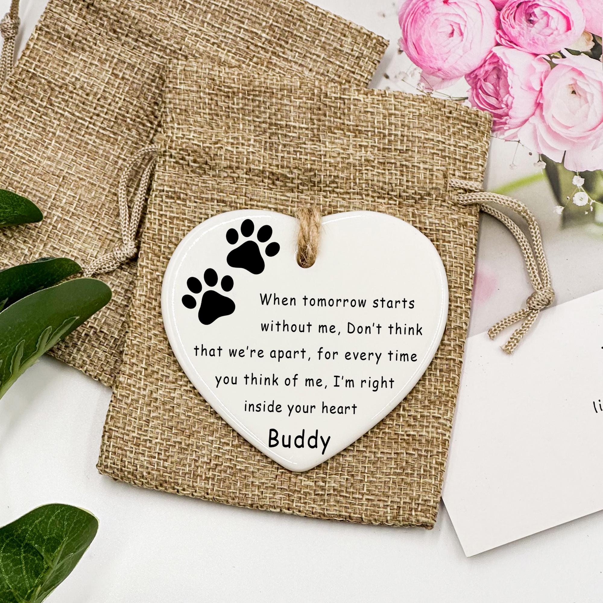 Pet Loss Memorial Plaque, Pet Loss Gift, Bereavement Paw Print Keepsake ...
