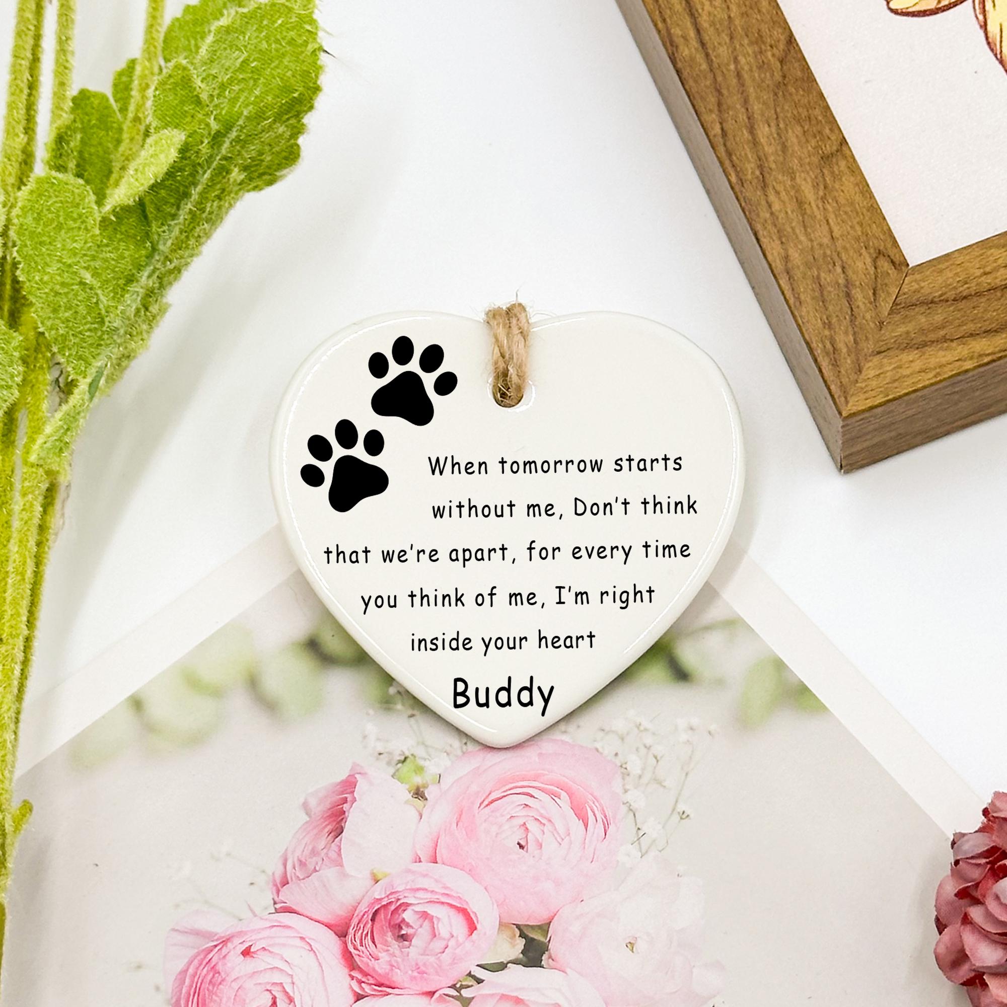 Pet Loss Memorial Plaque, Pet Loss Gift, Bereavement Paw Print Keepsake ...