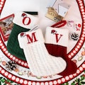 Embroidered Christmas Stocking, Knitted Family Mini Stocking, Personalized Xmas Stocking with Name, Holiday Stockings, Christmas Family Gift