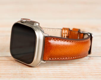 Personalized Leather Apple Watch Band: Engraved iWatch Strap