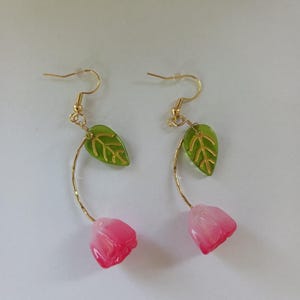 Pink Tulip Earrings