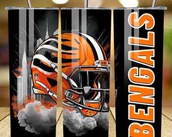Bengal 20oz Skinny Tumbler Wrap PNG, Sport 20oz Tumbler PNG, Mascot Sublimation Tumbler PNG Digital Download