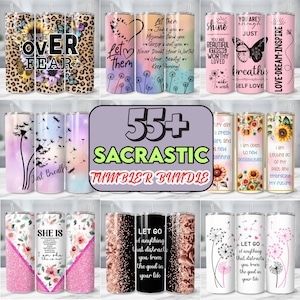 60+ Sarcastic Tumbler Wrap Bundle 20oz Skinny Funny Sarcastic Quotes, Funny Sayings Sublimation Sassy Quotes Design Sarcasm PNG Mom Life
