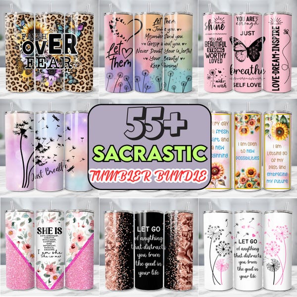 60+ Sarcastic Tumbler Wrap Bundle 20oz Skinny Funny Sarcastic Quotes, Funny Sayings Sublimation Sassy Quotes Design Sarcasm PNG Mom Life