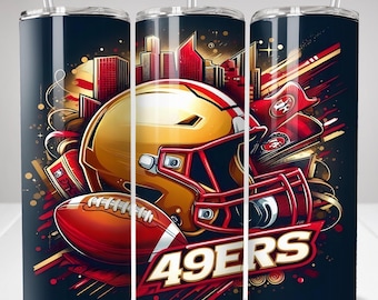San Francisco Tumbler Wrap, 20oz Skinny Tumbler PNG, Sport Mascot Sublimation, Football Tumbler Design, Digital ownload, 20oz Tumbler Art