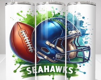 Seahawk 20oz Skinny Tumbler Wrap PNG, Sport 20oz Tumbler PNG, Mascot Sublimation Tumbler PNG Pobieranie cyfrowe