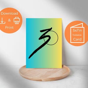 30. Geburtstagskarte - bunter, strahlender Gruß, 13x18, faltbarer Gruß, modernes Design, sofortiger Download für Sie und Ihn, Geschenkidee zum Selbermachen