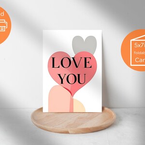Love You Card, Download immediato, Biglietto di San Valentino stampabile, Biglietto di anniversario stampabile, Biglietto d'amore, Il miglior biglietto di San Valentino