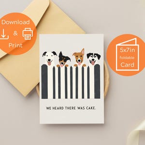 Geburtstagskarte niedlichen Hund Lustig sagen Besonderer Tag Printable Sofortiger Digitaler Download 5 x 7 Einzigartige Gruß Feier Persönlich Für Tochter