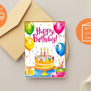 Printable Birthday Card Birthday Card Printable Digital Birthday Cards Printable Happy Birthday Cards Birthday Card Digital 5x7in