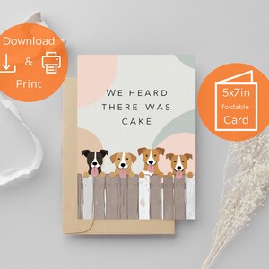 Tarjeta de cumpleaños divertida para ella, él, perro, única, imprimible, descarga digital instantánea, 5 x 7, saludo, celebración, día especial, personal, hija, hermana
