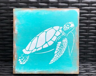 Sea Turtle Wood Sign Rustic/Primitive FREE SHIPPING