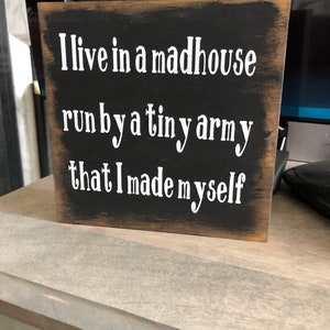 Rustic\Farmhouse Wood Sign for Parents MADHOUSE Free Shipping