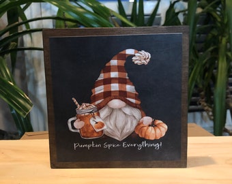 Fall Pumpkin Gnome Wood Shelf Sitter/Sign