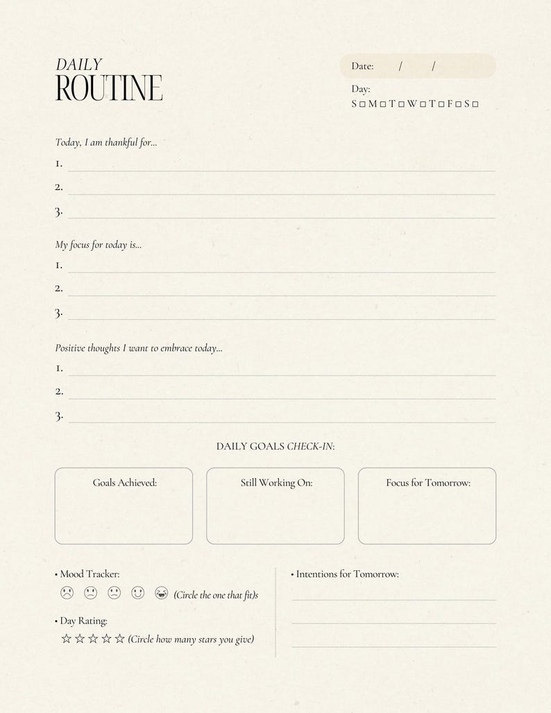 The Daily Routine Planner & Journal - Etsy