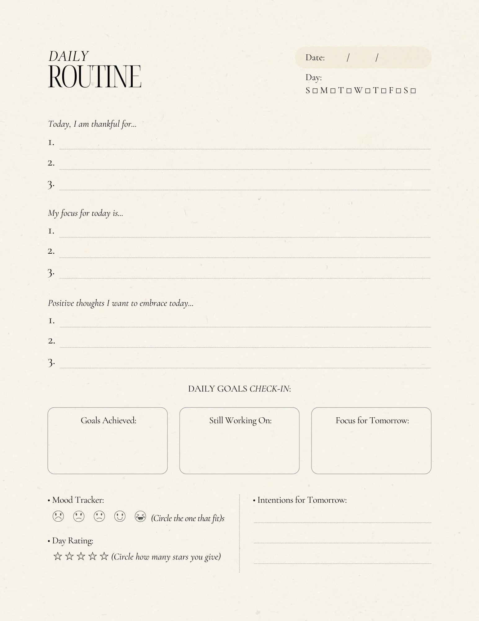 Weekly Routine Journal The Daily Routine Planner & Journal - Etsy