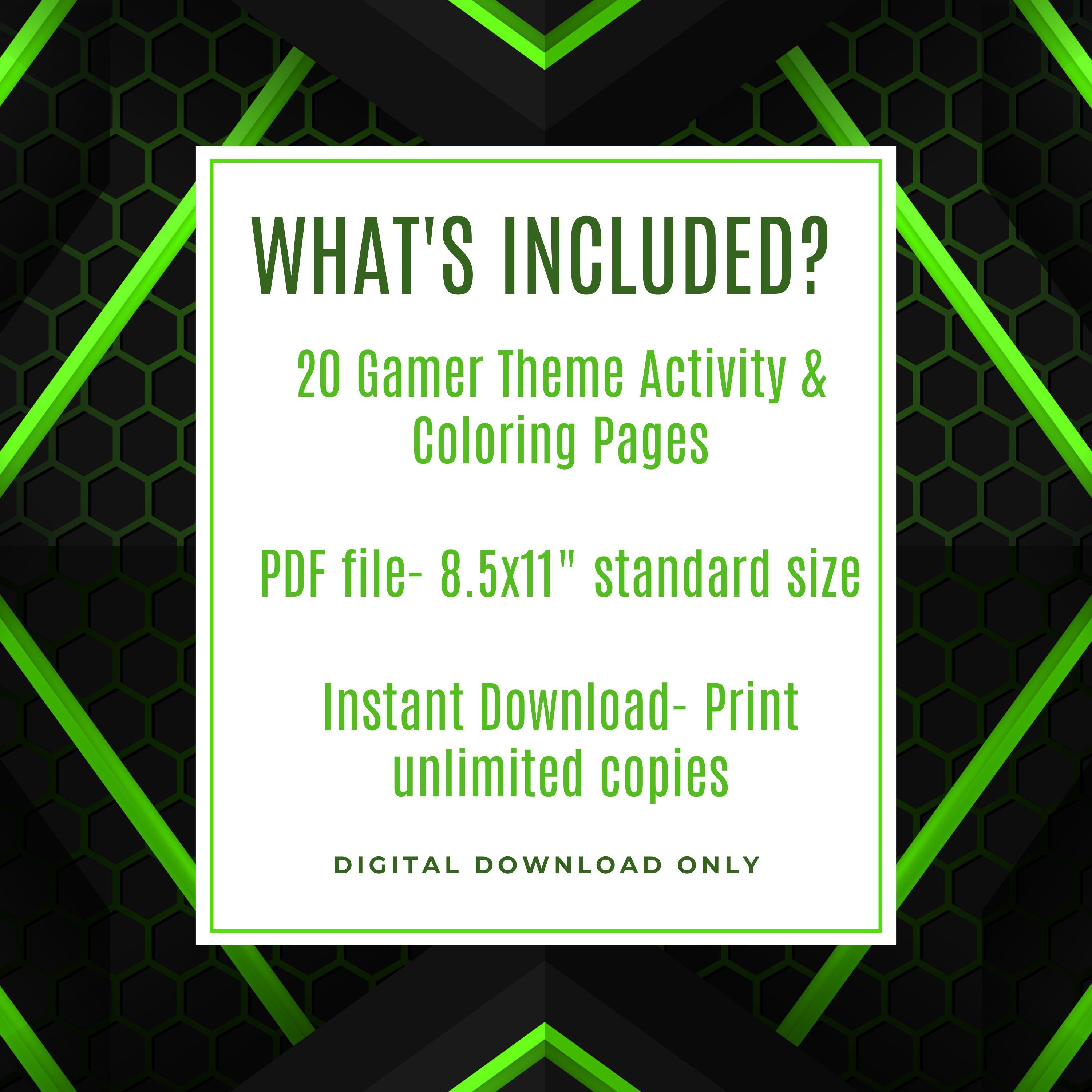 Printable Gamer 20 Gamer Activity and Coloring Pages, Printable Activity Sheets, Video ...